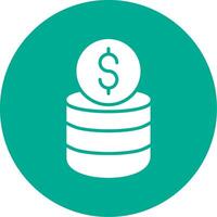 Coin Stack Multi Color Circle Icon vector