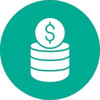 Coin Stack Multi Color Circle Icon vector