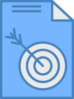 Target Line Filled Blue Icon vector