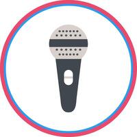 Mic Flat Circle Icon vector