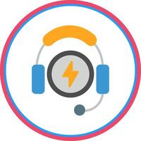 Headphones Flat Circle Icon vector