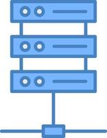 Server Line Filled Blue Icon vector