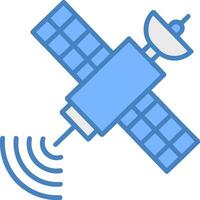 Satellite Line Filled Blue Icon vector