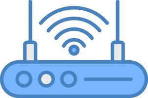 Wifi Router Line Filled Blue Icon vector