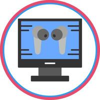 Computer Flat Circle Icon vector