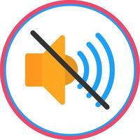Mute Flat Circle Icon vector