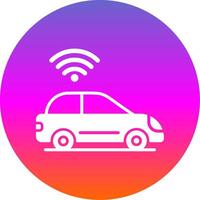 Smart Car Glyph Gradient Circle Icon Design vector