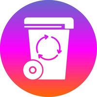 Trash Bin Glyph Gradient Circle Icon Design vector