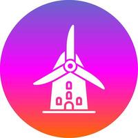 Wind Mill Glyph Gradient Circle Icon Design vector