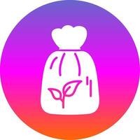 Bio Garbage Bag Glyph Gradient Circle Icon Design vector