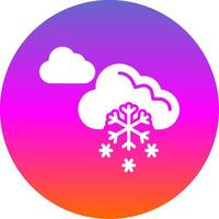 Snowing Glyph Gradient Circle Icon Design vector