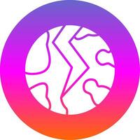 Earth Quake Glyph Gradient Circle Icon Design vector