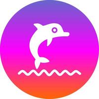 Dolphin Show Glyph Gradient Circle Icon Design vector