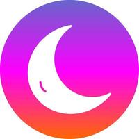 Moon Glyph Gradient Circle Icon Design vector