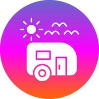 Trailer park Glyph Gradient Circle Icon Design vector