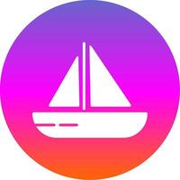 Sailing Boat Glyph Gradient Circle Icon Design vector