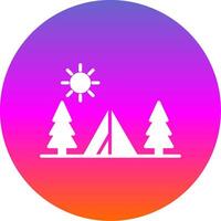 Camping Glyph Gradient Circle Icon Design vector