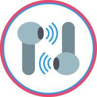 Earbud Flat Circle Icon vector