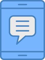 Chatting Line Filled Blue Icon vector