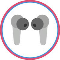 Earbuds Flat Circle Icon vector