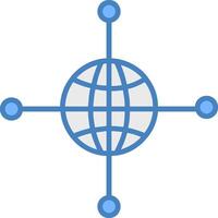 Networking Line Filled Blue Icon vector