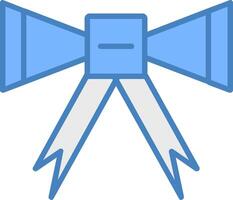 Bow Line Filled Blue Icon vector