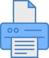 Printer Line Filled Blue Icon vector