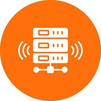 Wireless Database Multi Color Circle Icon vector