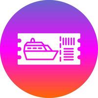 Cruise Ticket Glyph Gradient Circle Icon Design vector