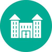 Victorian House Multi Color Circle Icon vector