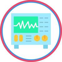 Oscilloscope Flat Circle Icon vector