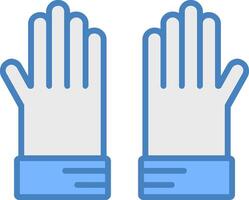 Glove Line Filled Blue Icon vector