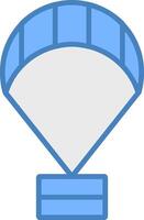 Paragliding Line Filled Blue Icon vector