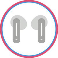 Earbuds Flat Circle Icon vector