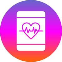 Heart Care Glyph Gradient Circle Icon Design vector