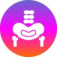 Pelvic Bone Glyph Gradient Circle Icon Design vector