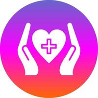 Heart Care Glyph Gradient Circle Icon Design vector