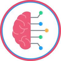 Brain Flat Circle Icon vector