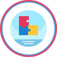 Puzzle Flat Circle Icon vector