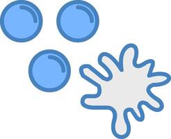 Paintballs Line Filled Blue Icon vector