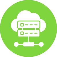 Cloud Database Multi Color Circle Icon vector