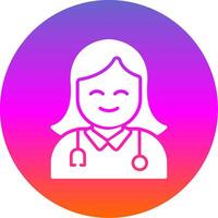 Female Doctor Glyph Gradient Circle Icon Design vector