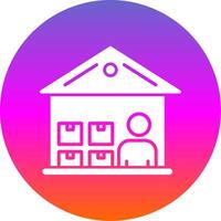 Warehouse Manager Glyph Gradient Circle Icon Design vector