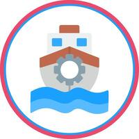 Boat Flat Circle Icon vector