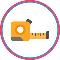 Tape Measure Flat Circle Icon vector