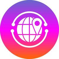 Worldwide Glyph Gradient Circle Icon Design vector