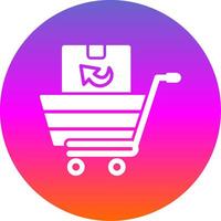 compra regreso glifo degradado circulo icono diseño vector