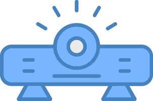 Projector Line Filled Blue Icon vector