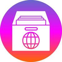 Global Archive Glyph Gradient Circle Icon Design vector