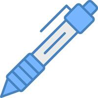 Pen Line Filled Blue Icon vector